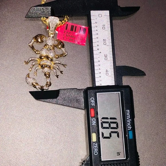 Real diamond custom made scorpion pendant charm not CZ not fake huge sale gift - Picture 3 of 9